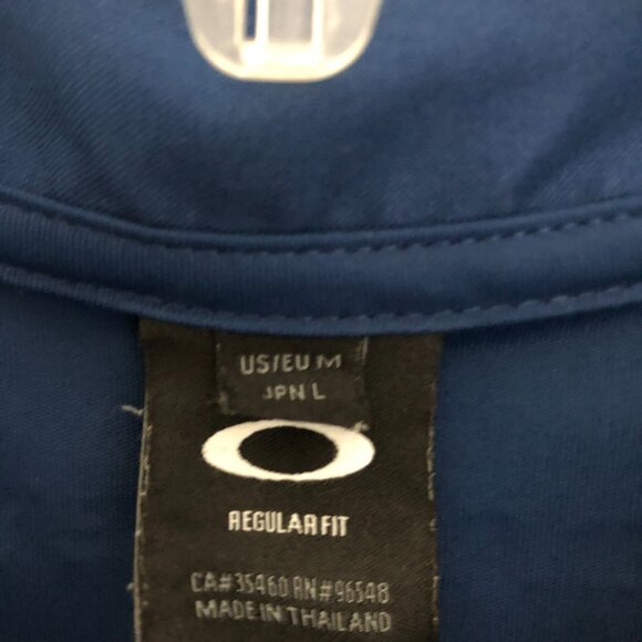 Oakley Polo Shirt Men’s Large Navy Blue Multi-Color Striped Short Sleeve - Picture 5 of 8